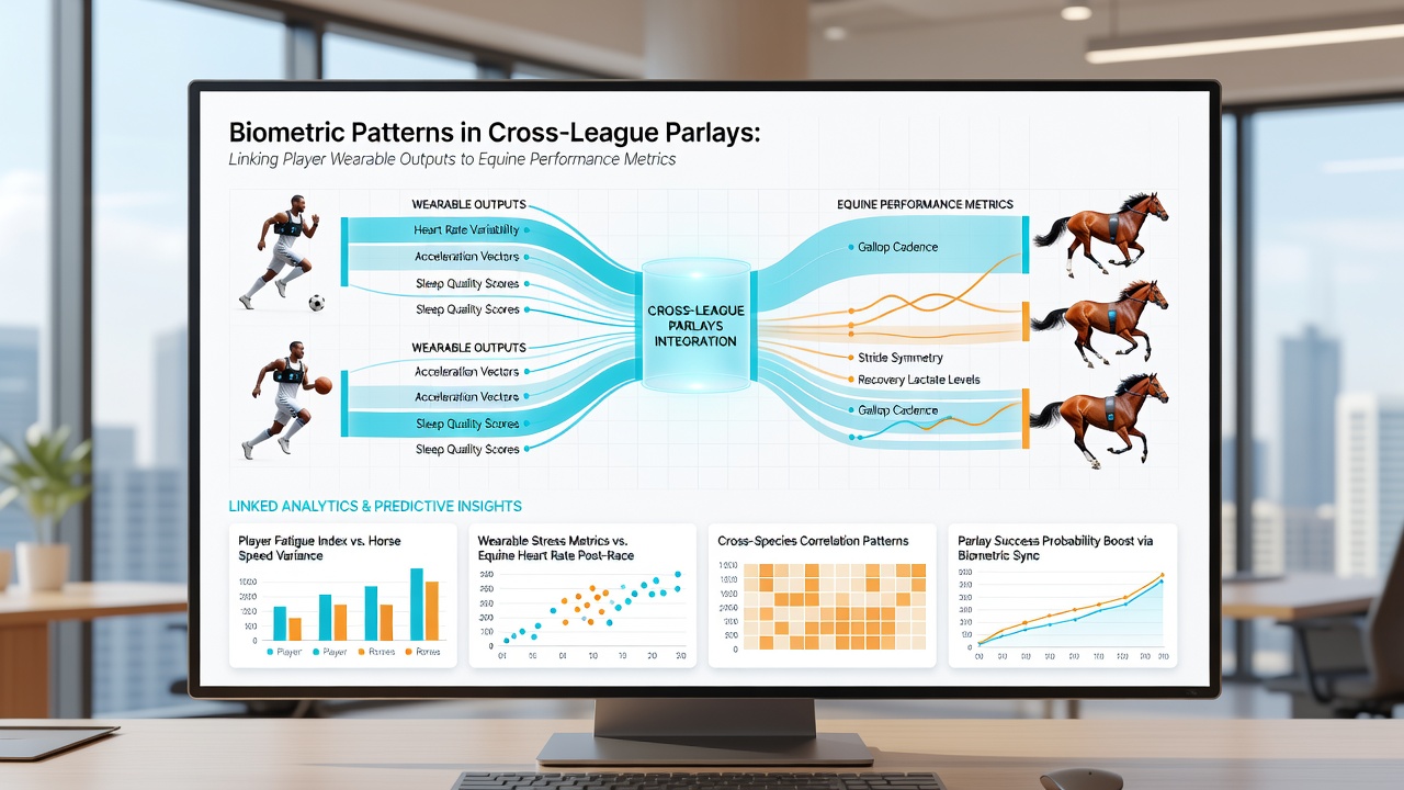 Dashboard displaying synchronized biometric graphs from football player and racehorse during overlapping events