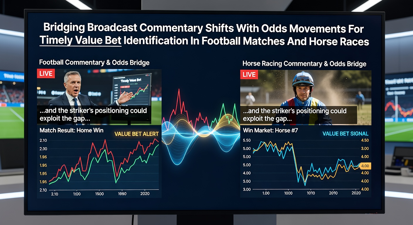 Live broadcast feed overlaid with real-time odds movement charts during a football match analysis