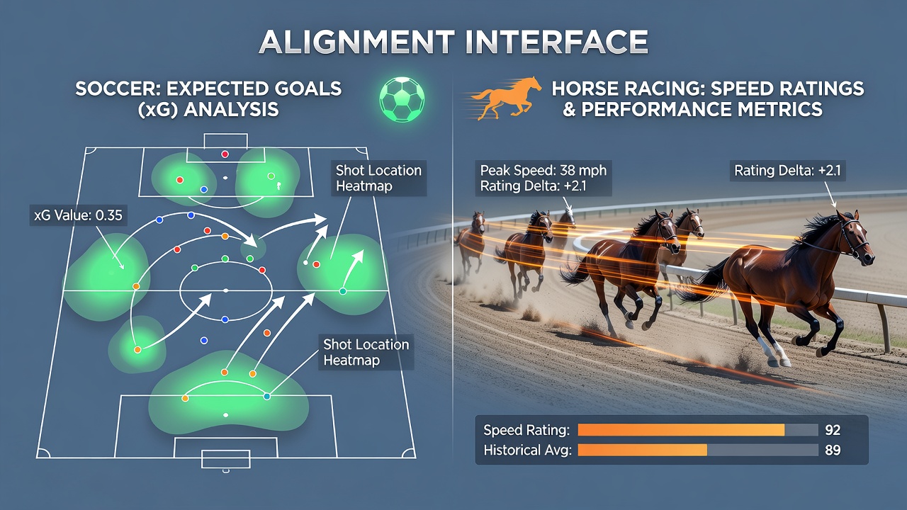 Data visualization comparing expected goals metrics and speed rating charts for accumulator selections