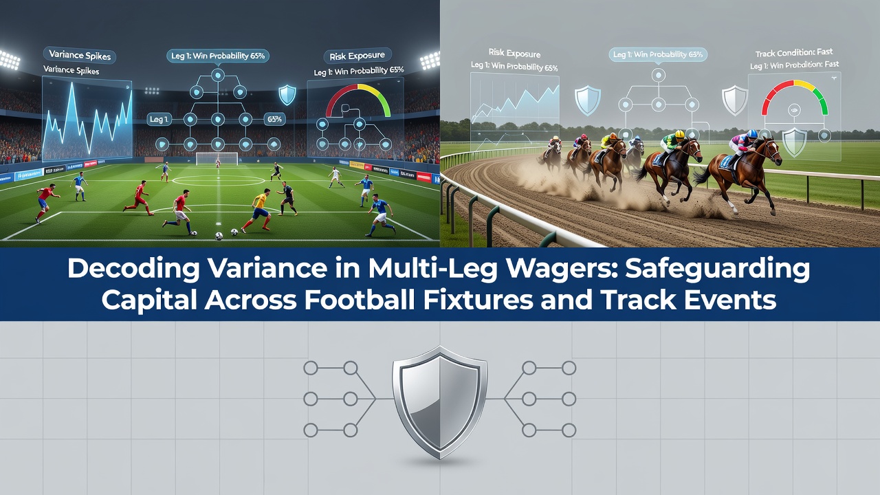 Graph showing variance patterns across football and horse racing accumulator outcomes with capital allocation lines