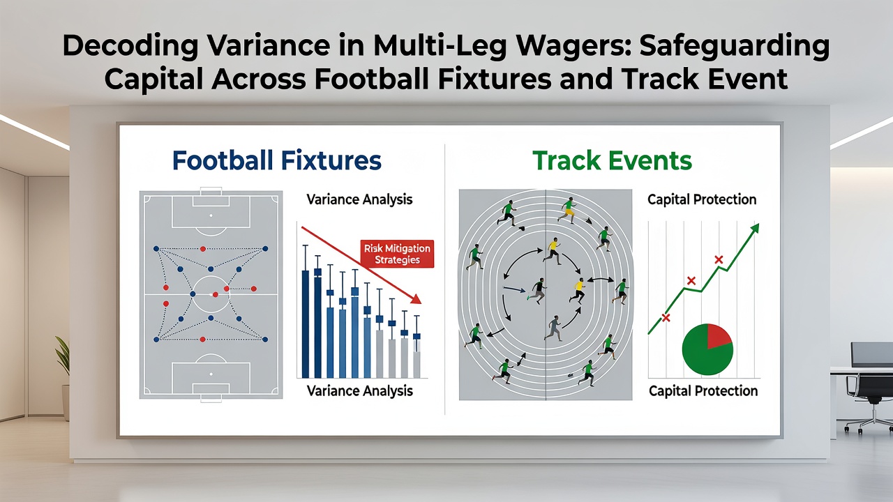 Illustration of bankroll allocation across multi-leg football and horse racing wagers with risk distribution charts
