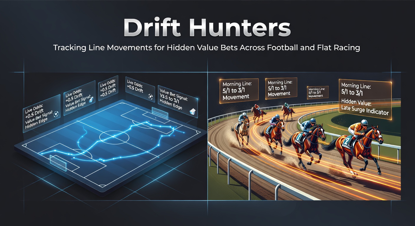 Dynamic graph illustrating odds lengthening in a soccer match and flat horse race, highlighting drift patterns over time