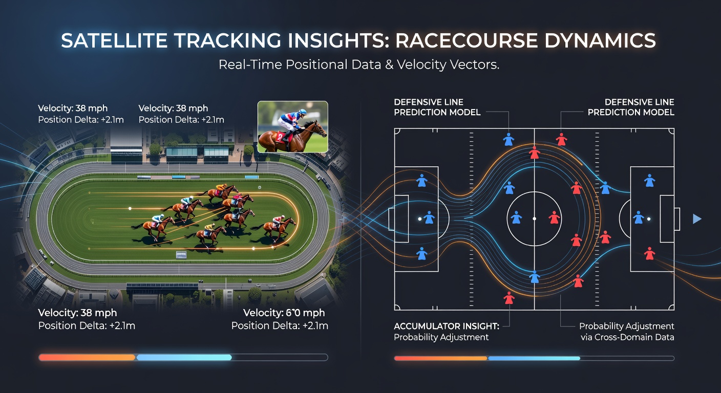 Satellite tracking equipment monitoring horse movements on a racecourse track during a competitive event