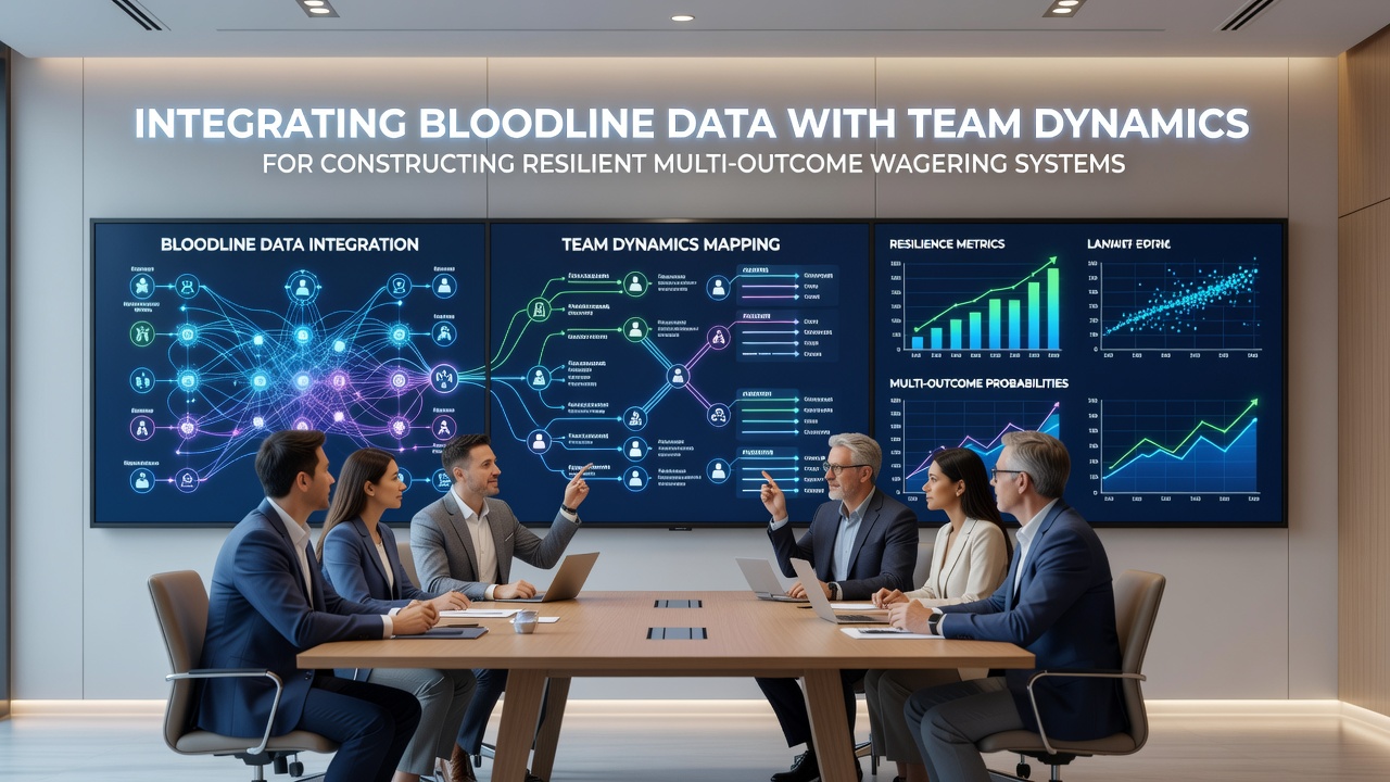 Dashboard screenshot showing integrated bloodline and team metrics feeding into accumulator probability models