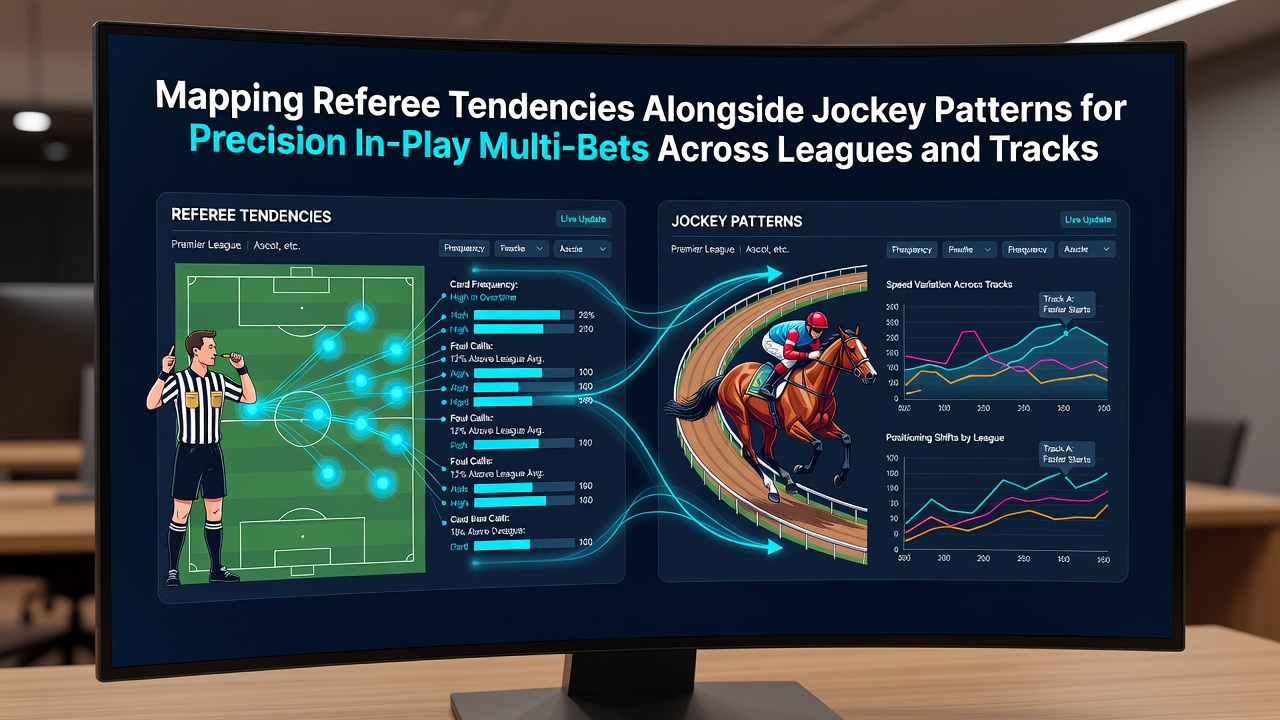 Visual overview of referee decision patterns mapped alongside jockey stride data across multiple leagues and tracks