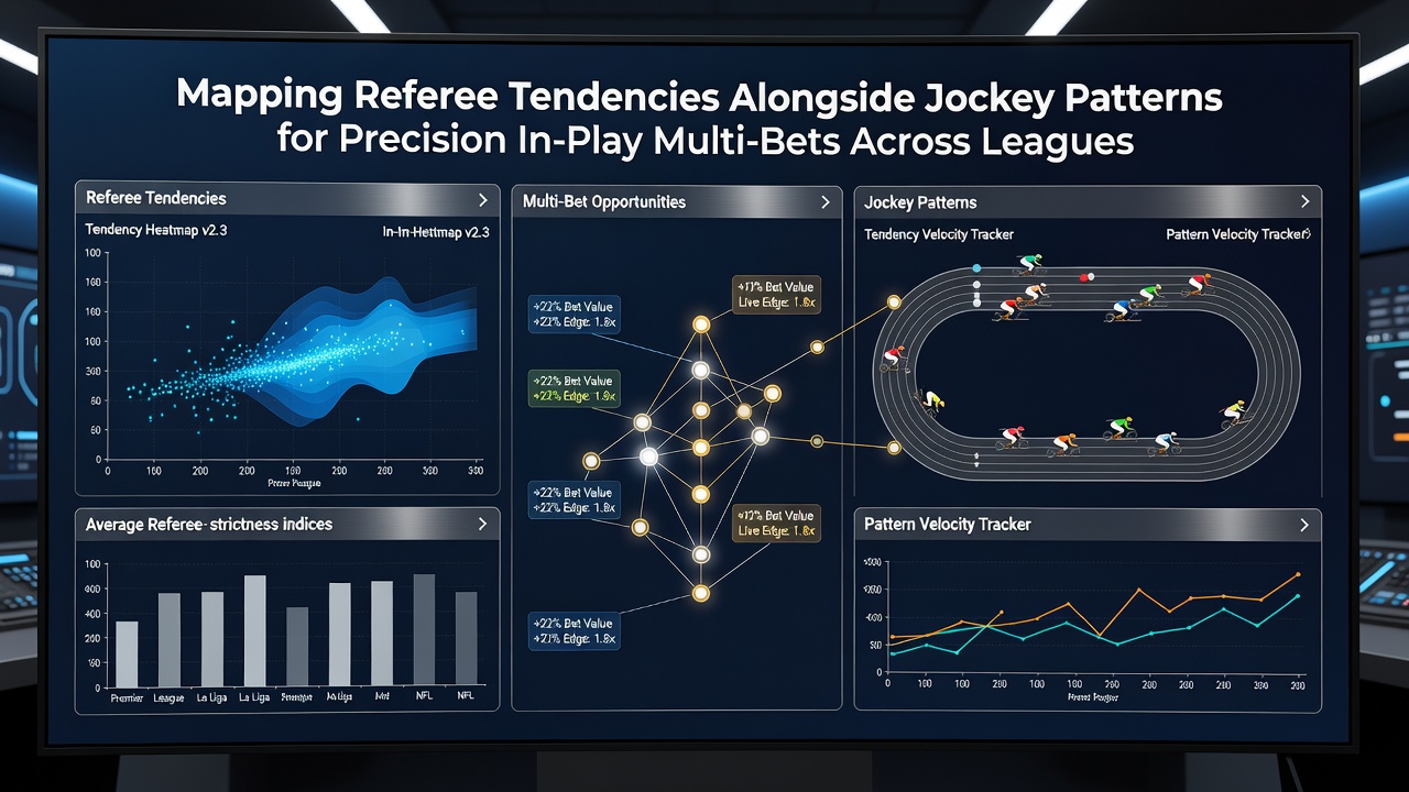 Detailed chart showing overlaid referee card timing and jockey sectional pace data for accumulator construction