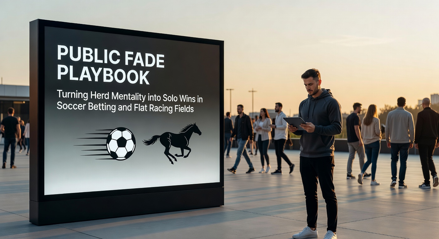 Data visualization chart comparing public betting percentages to actual win rates for favorites in soccer and flat horse racing, illustrating fade profitability