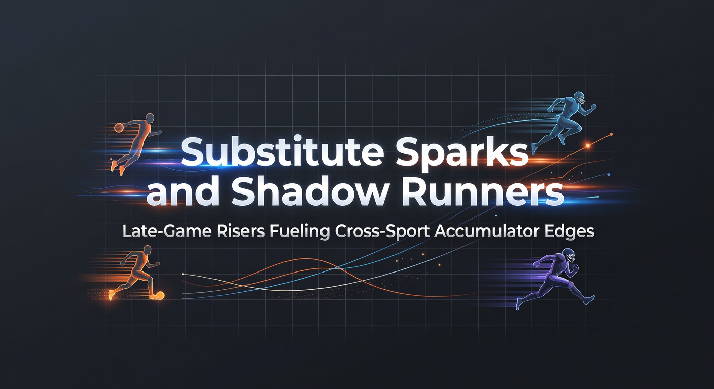 Soccer substitutes celebrating a late goal while horse racers surge in the final stretch, highlighting accumulator betting opportunities