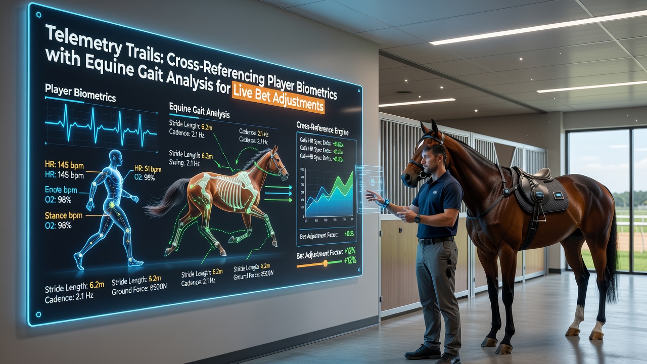 Dashboard view showing real-time biometric and gait data streams updating parlay odds